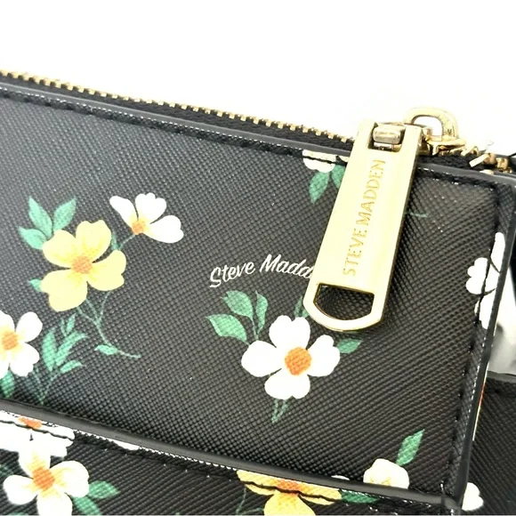 Steve Madden Blexi Structured Crossbody Bag in Black Floral Pattern - Picture 6 of 15